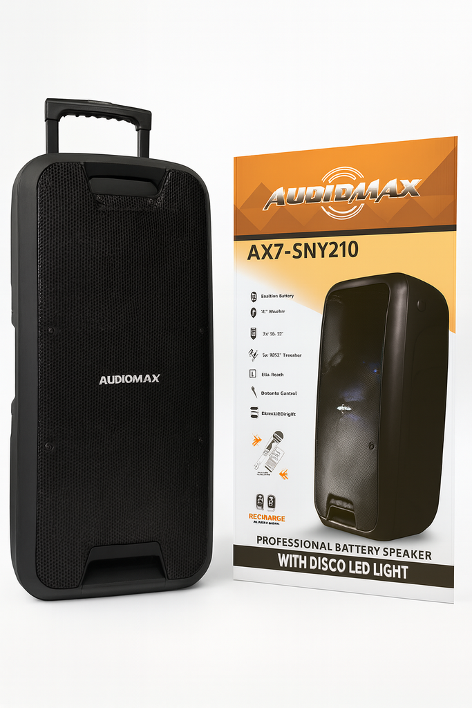 BOCINA AUDIOMAX "10X2" AX7-SNY210 con Micrófono 